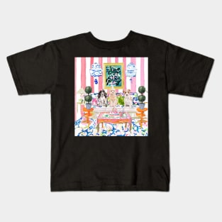 Dogs in preppy interior Kids T-Shirt